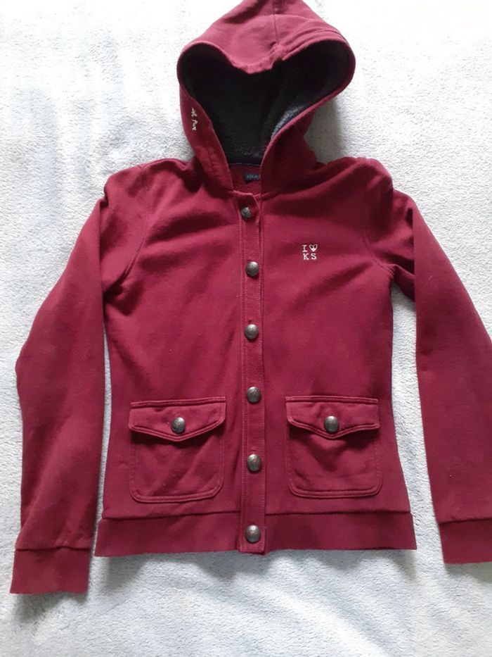 Veste chaude fille 14 ans rose foncée à capuche