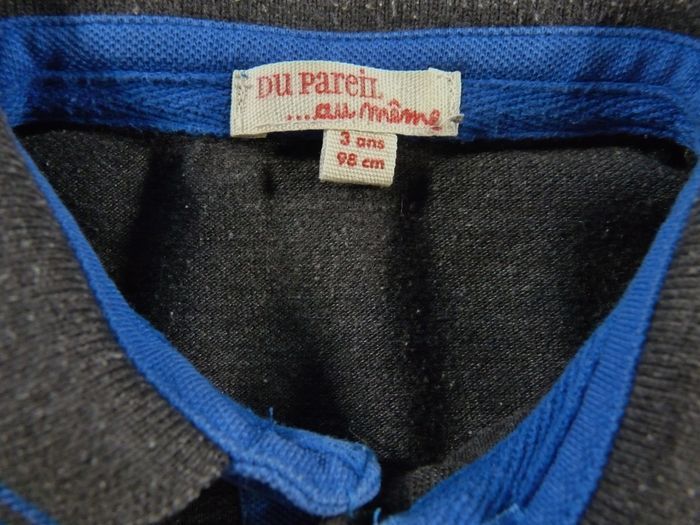 Tee-shirt polo manches longues gris bleu guitare Du Pareil Au Même 3 ans 98 cm garçon - photo numéro 3
