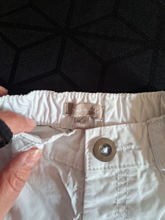 Ensemble short blanc Tee-shirt sans manche débardeurs orange crocodile 12mois grain de blé - photo numéro 6