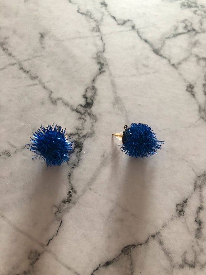 Boucles d’oreilles bleues - photo numéro 2