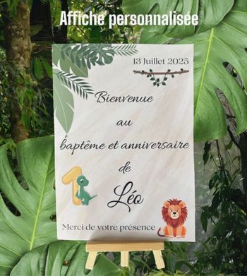 Affiche pour baptême et anniversaire