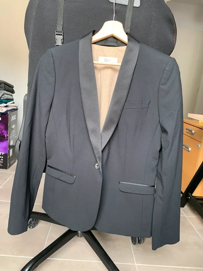 Veste de costume smocking noire Quiet taille 40 - photo numéro 2