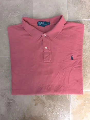 Polo Ralph Lauren homme taille 4XB rose saumon logo marine excellent état
