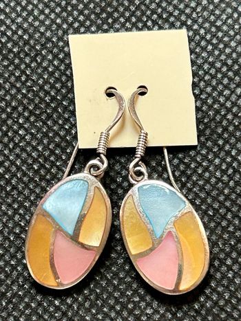 Belle paire de boucles d’oreilles pendantes en argent massif femme neuves