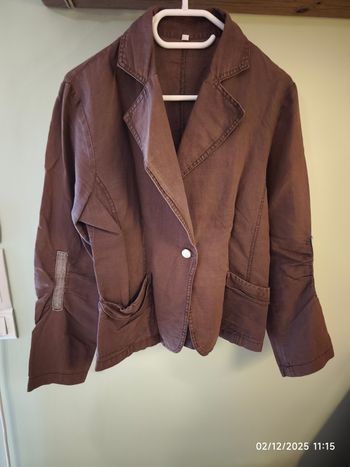 Blazer en lin & coton marron 38