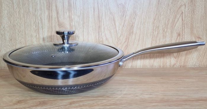 Wok inox 30 cm avec couvercle – Tous feux – Qualité pro - photo numéro 6
