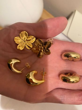 Paires de boucles d’oreilles ( 3 ) en acier inoxydable le