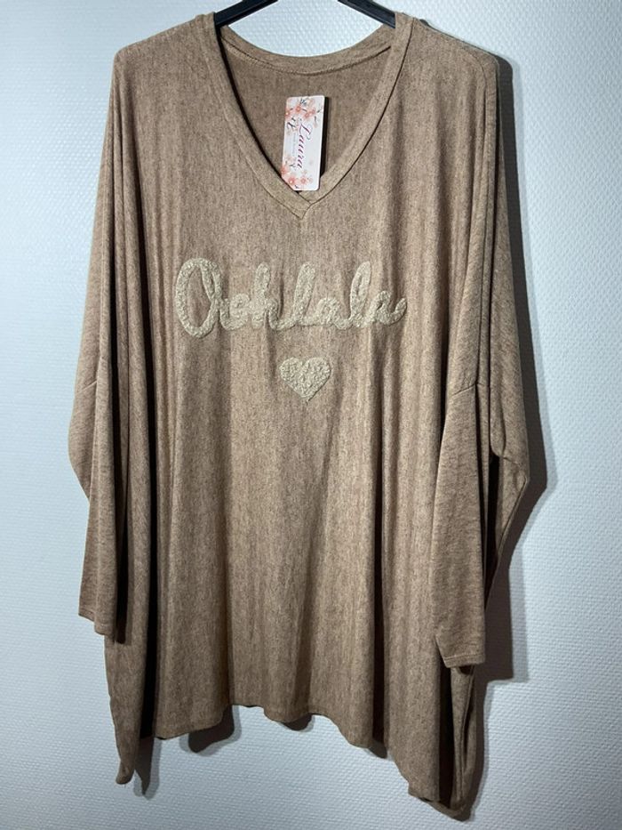 Pull large « ohlala » femme taille unique (46-60)- laura- neuf avec étiquette