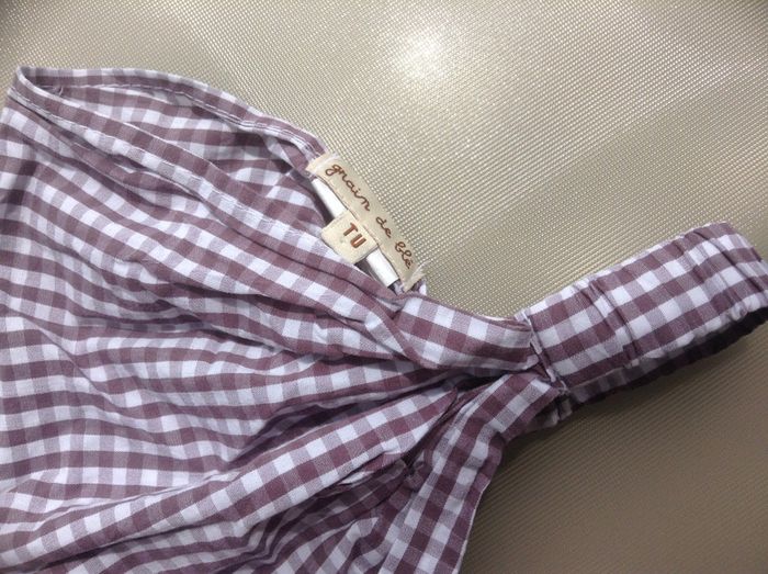 pantalon et bandeau à carreaux fille 18 mois grain de blé - photo numéro 3
