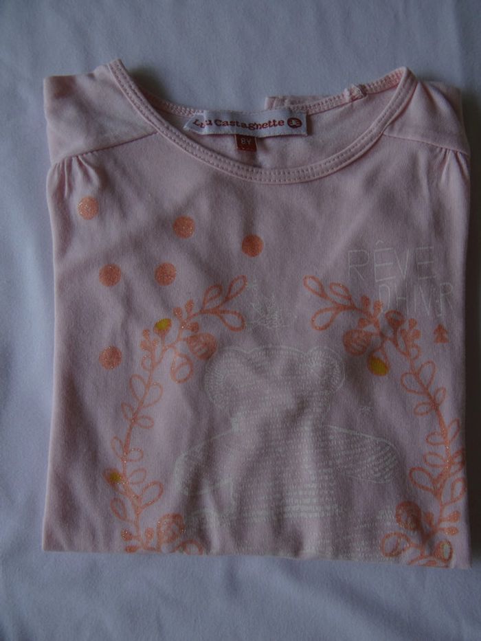 t-shirt rose 8 ans