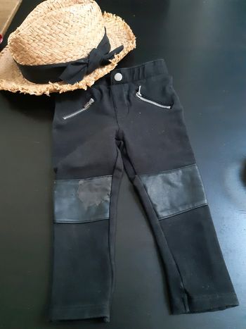 Pantalon noir slim bebe fille 18 24 mois h&m simili rock