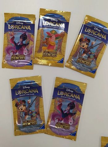 Lot 5 boosters Lorcana, set 3 les terres d'encres - sous scellé, prix ferme