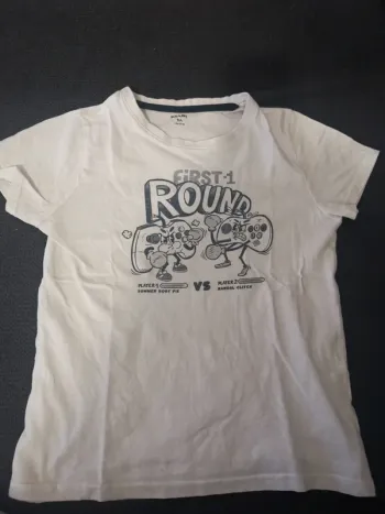 T shirt gaming blanc 8 ans