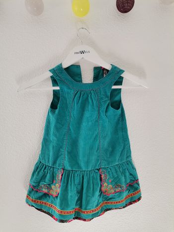Robe velours bleue 3 ans