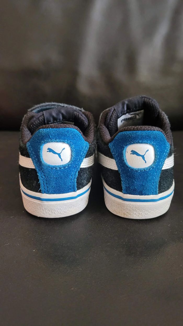 Chaussures basket sneakers à scratch enfant Puma noires T 24 garçon - photo numéro 2