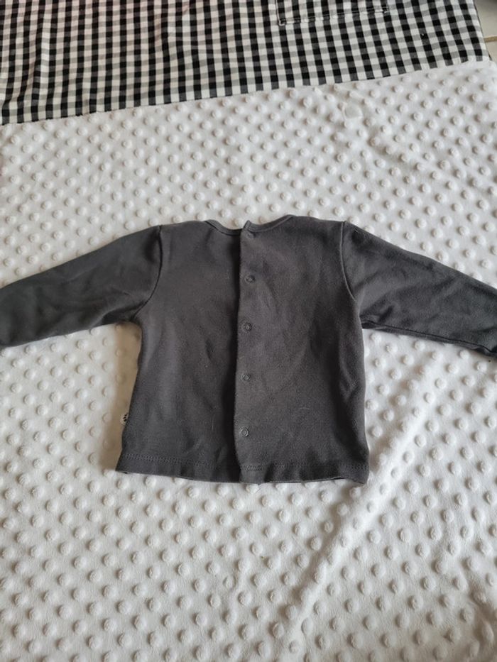 Tee-shirt mixte 6 mois – Grain de Blé – Gris anthracite "Sweet Little Panda" - photo numéro 3