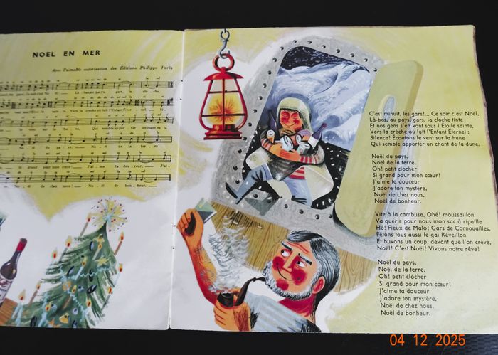 vinyle 45T  Tino Rossi  chante Noël  partition et paroles - photo numéro 3