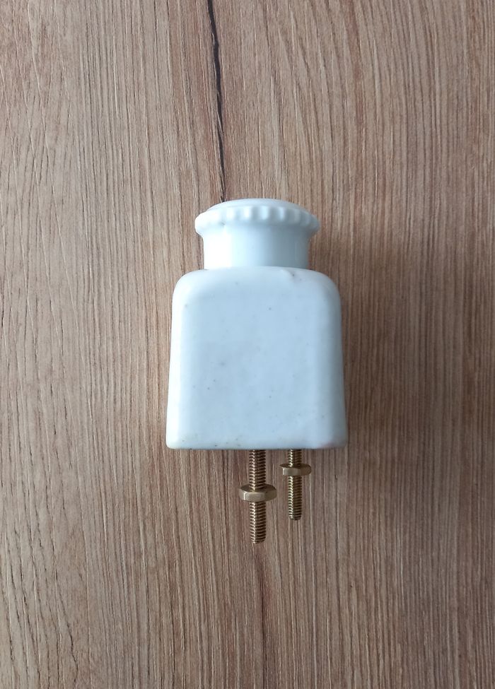 Porte-fusible ancien en ceramique et laiton. - photo numéro 5
