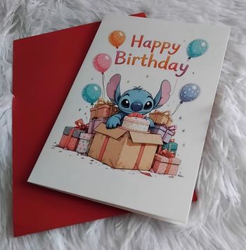 Carte d anniversaire  Stitch