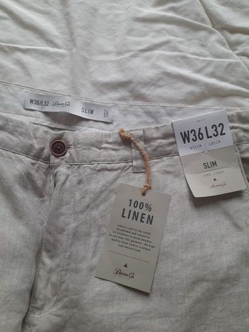 Pantalon slim w36/l32 lin 100% taille 46 neuf