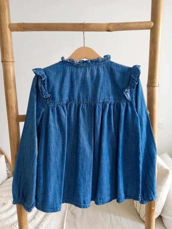 Blouse chemisier en jean boutons pression Monoprix 8 ans - photo numéro 3