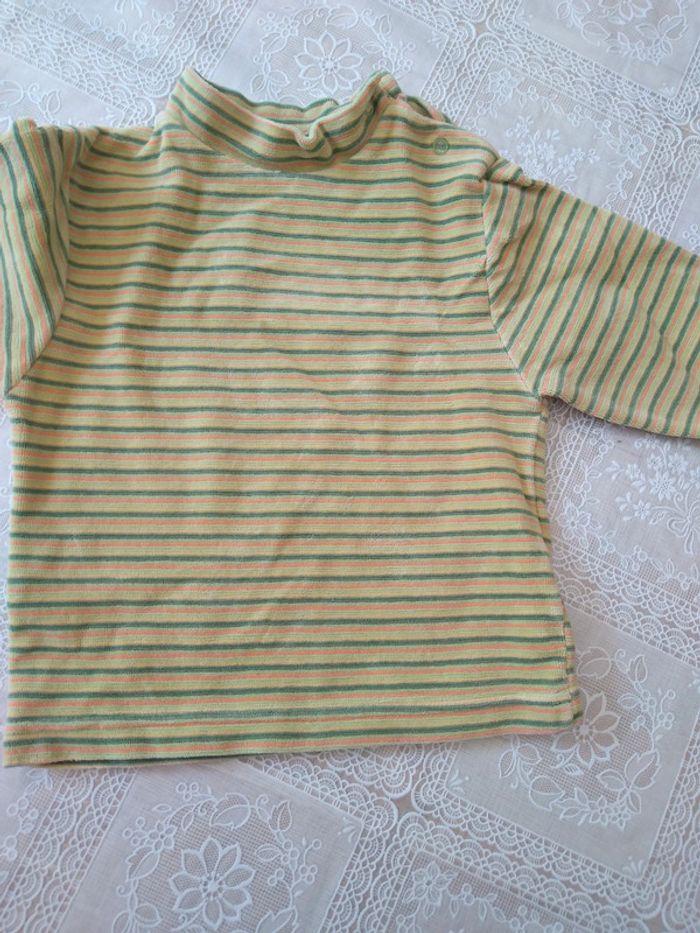 Sous-pull velours vert mixte 24 mois - photo numéro 2