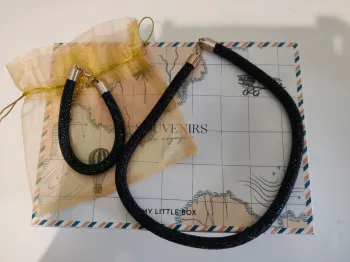 Ensemble collier et bracelet à perle