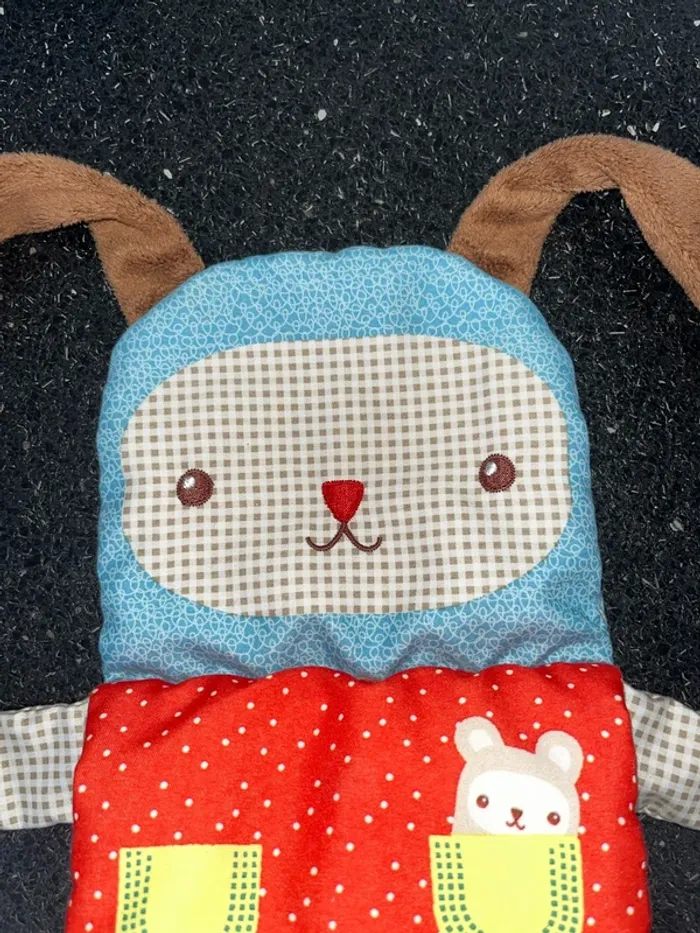 Peluche doudou plat lapin, livre la petite bébête qui monte qui monte qui monte - photo numéro 2