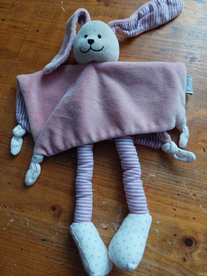 Doudou lapin rose Theo & Ines - photo numéro 2
