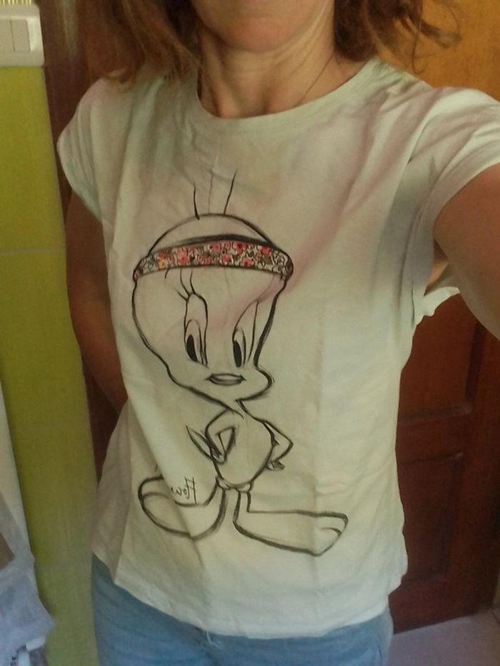 T-shirt femme bleu ciel Titi - photo numéro 2
