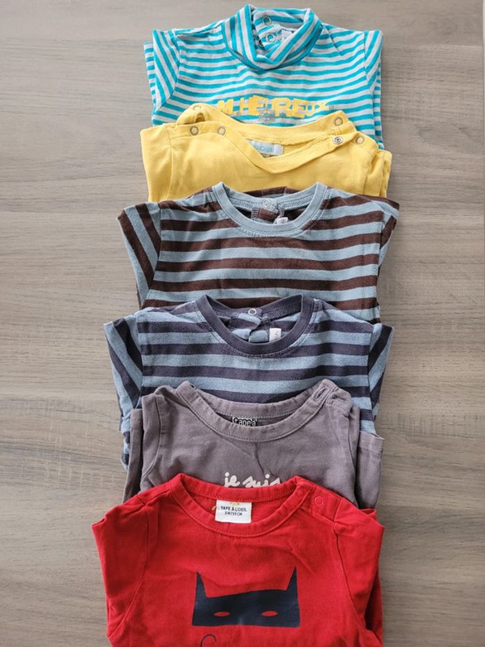 lot 5 t-shirts + 1 sous-pull 3 mois