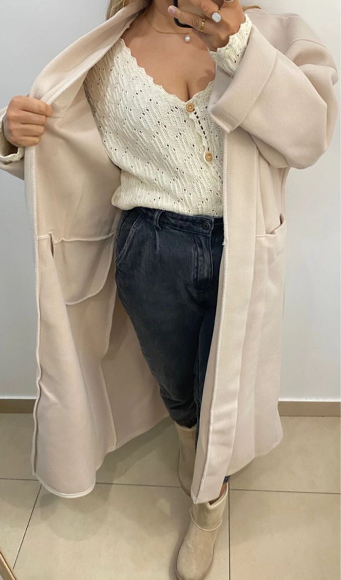 Superbe Manteau Long Beige  Taille Unique - photo numéro 2