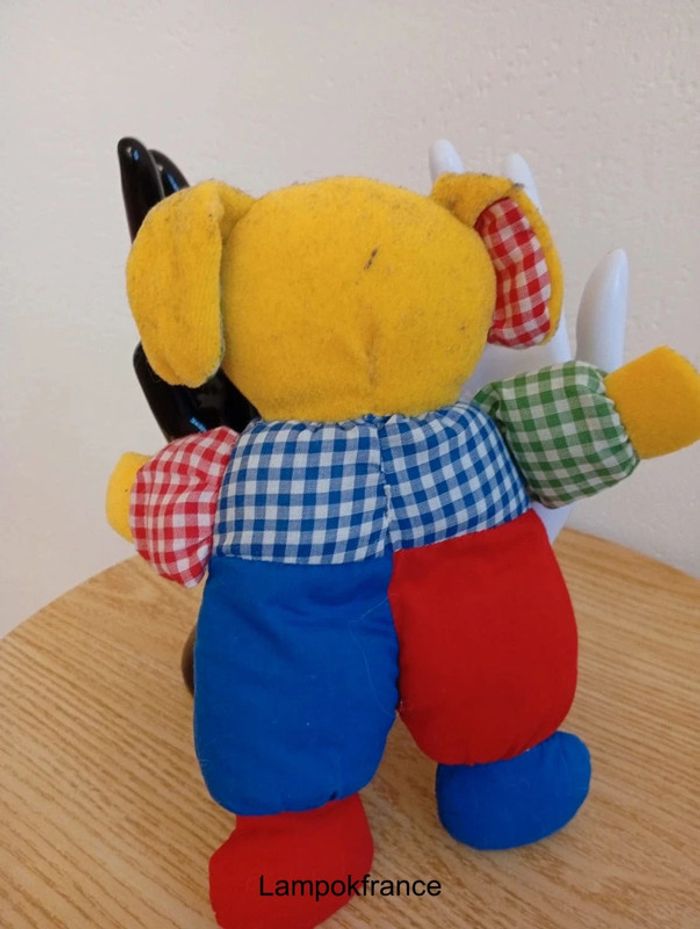 Doudou hochet chien multicolore simpson - photo numéro 2