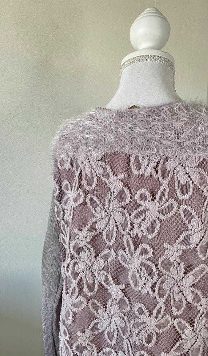 Pull top maille dentelle sweat blouse camisa sweater maglione suéter trui vest blusa Maglia camicia - photo numéro 7
