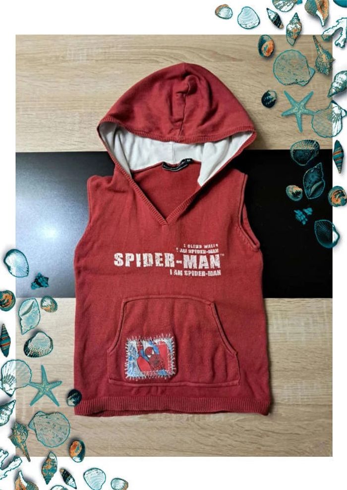 pull à capuche sans manche 6 ans spiderman