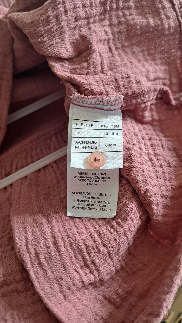robe gaze de coton vertbaudet 18mois 👶 - photo numéro 4