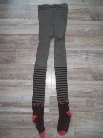 Collant kaki à rayures marron 10 ans