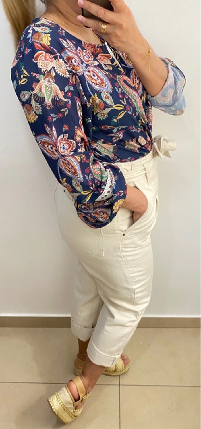 Blouse bohème imprimée Taille L - photo numéro 7