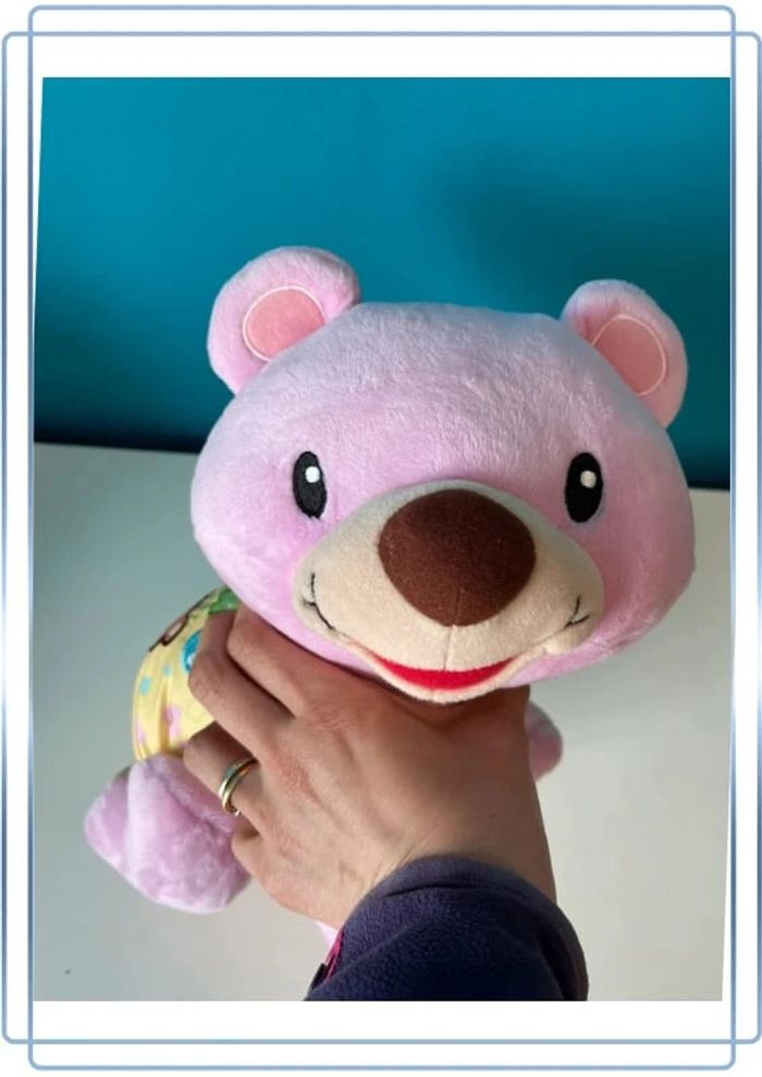 Peluche interactive vtech ourson 1.2.3 suis moi version rose - photo numéro 4