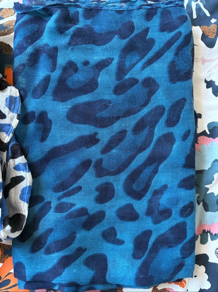 Lot de 2 étoles léopard bleues - photo numéro 2