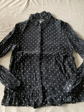 Chemise noire à motifs triangle Mademoiselle R – Taille S