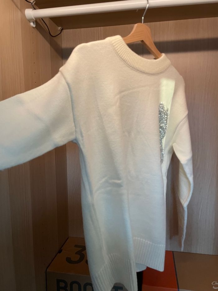 Pull Ami Paris Blanc Pailletée - photo numéro 2