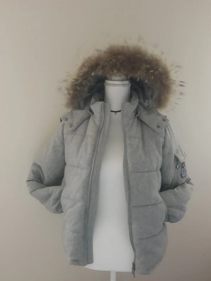 Magnifique blouson hiver bien chaud laine gris Karl Marc John comme neuf - photo numéro 10