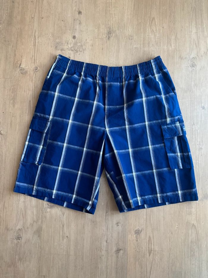 Short cargo à carreaux bleu pour homme Shaka Wear taille 4XL 454