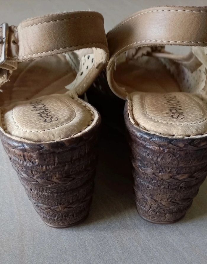 Sandales confortables CUIR talons compensés p37 - photo numéro 3