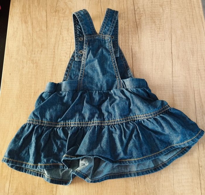 Salopette jupe en jean fille bleu taille 6 mois Grain de blé - photo numéro 2
