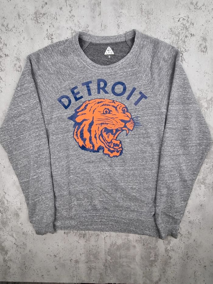 Sweat universitaire Detroit – Gris – Taille S Hommes (mesures en photos) - photo numéro 3