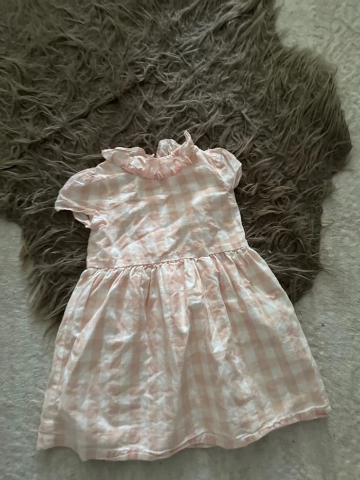 Robe à carreaux abricot et blanc 18 mois - photo numéro 3
