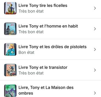 Lot livre Tony