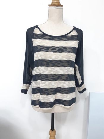 Haut manches 3/4 bi-matière